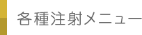 各種注射メニュー