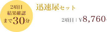 2項目結果確認まで30分 迅速尿セット 2項目 ¥8,600-